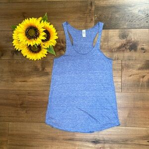 Alternative Apparel women’s racerback tank, heather blue, size S